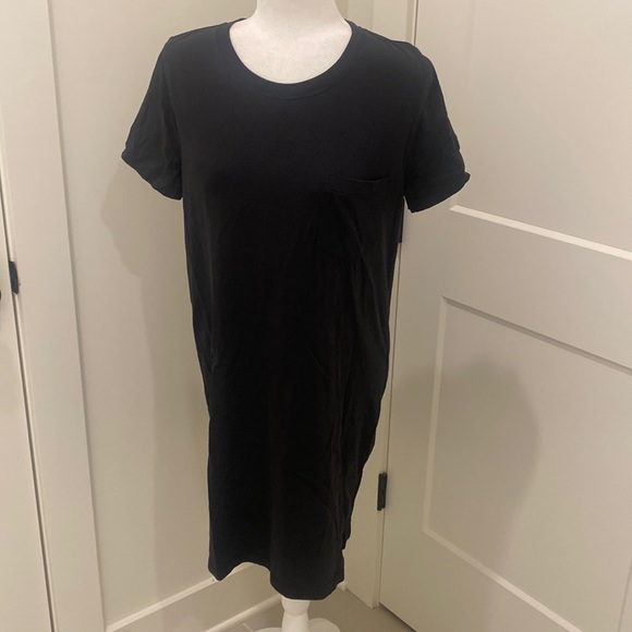 Madewell Dresses & Skirts - Madewell Black Cotton Crew Neck T Shirt Dress Sz L